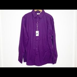 Alex Vando Button Down Shirt Purple Large NWT